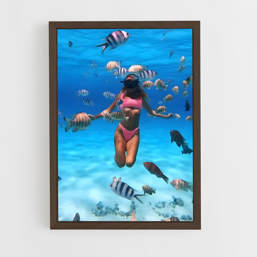 Poster Maldives diving coraux – affiche Plongée sous-marine (vue 5)